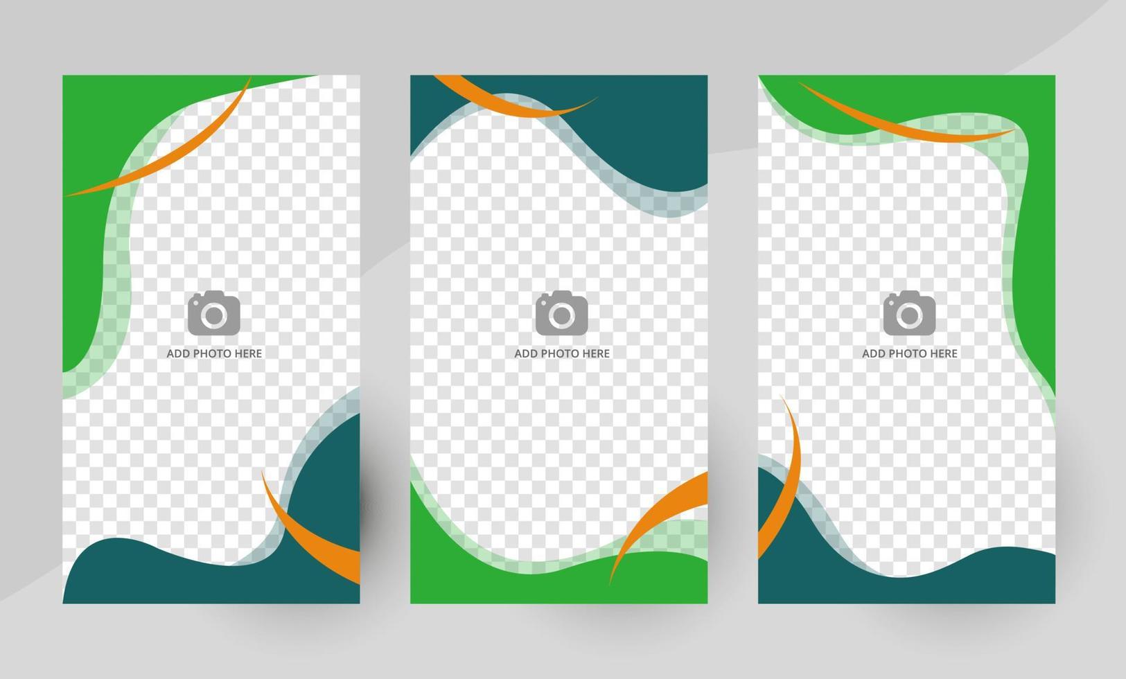 Stories templates for social media or banners. Vertical templates with a place for a picture. Vector illustration