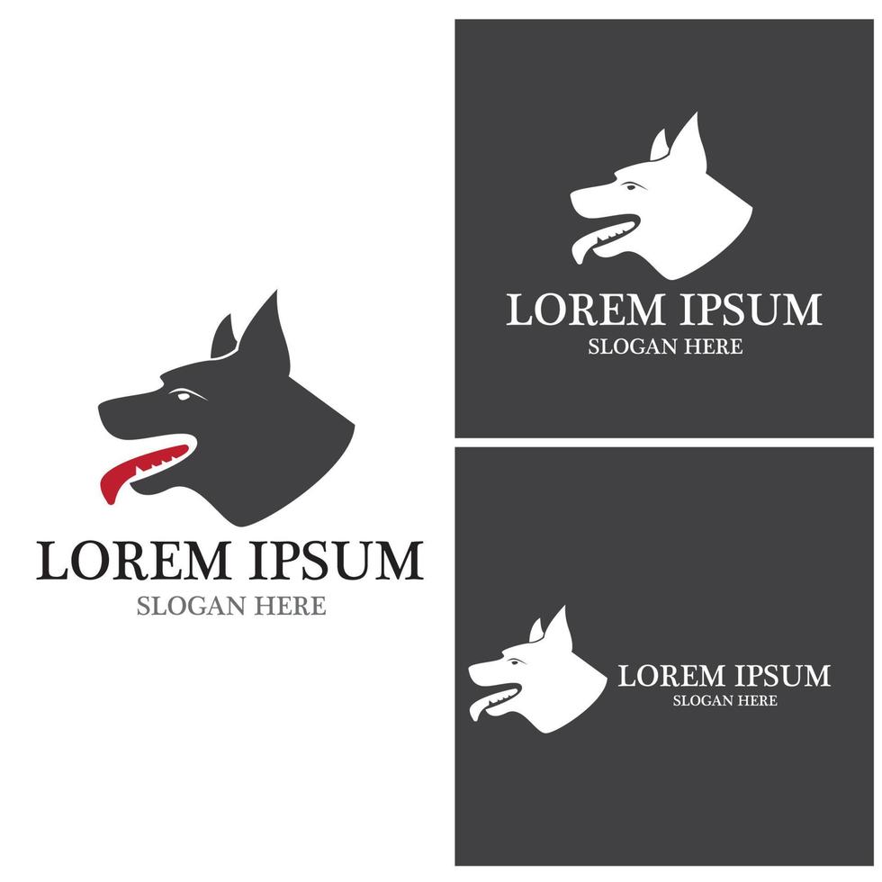 Dog silhouette logo vector template