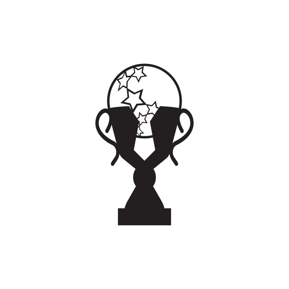 plantilla de vector de logotipo de silueta negra de trofeo