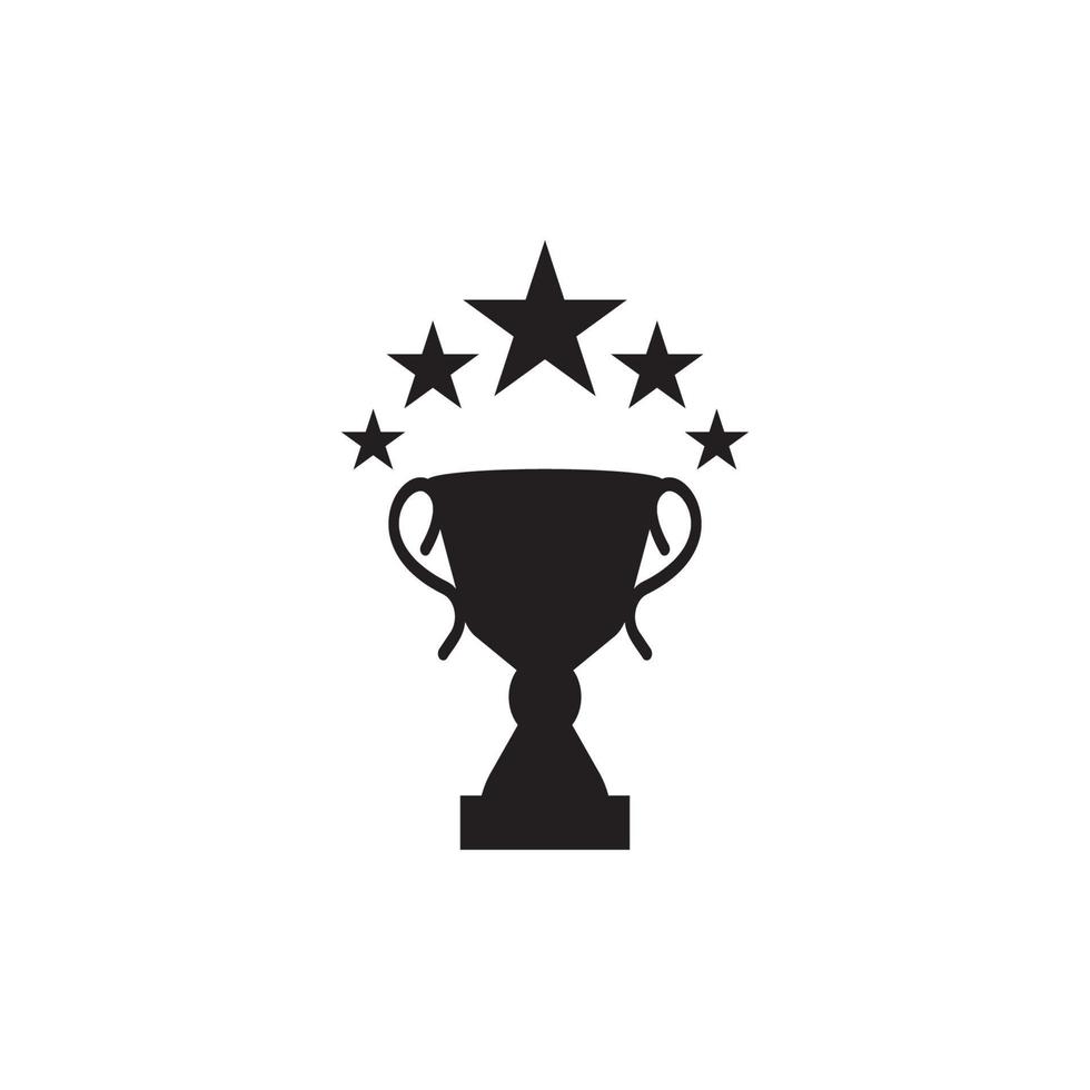 Trophy Black Silhouette Logo Vector template
