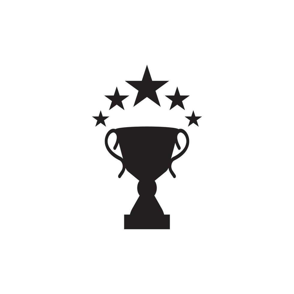 plantilla de vector de logotipo de silueta negra de trofeo