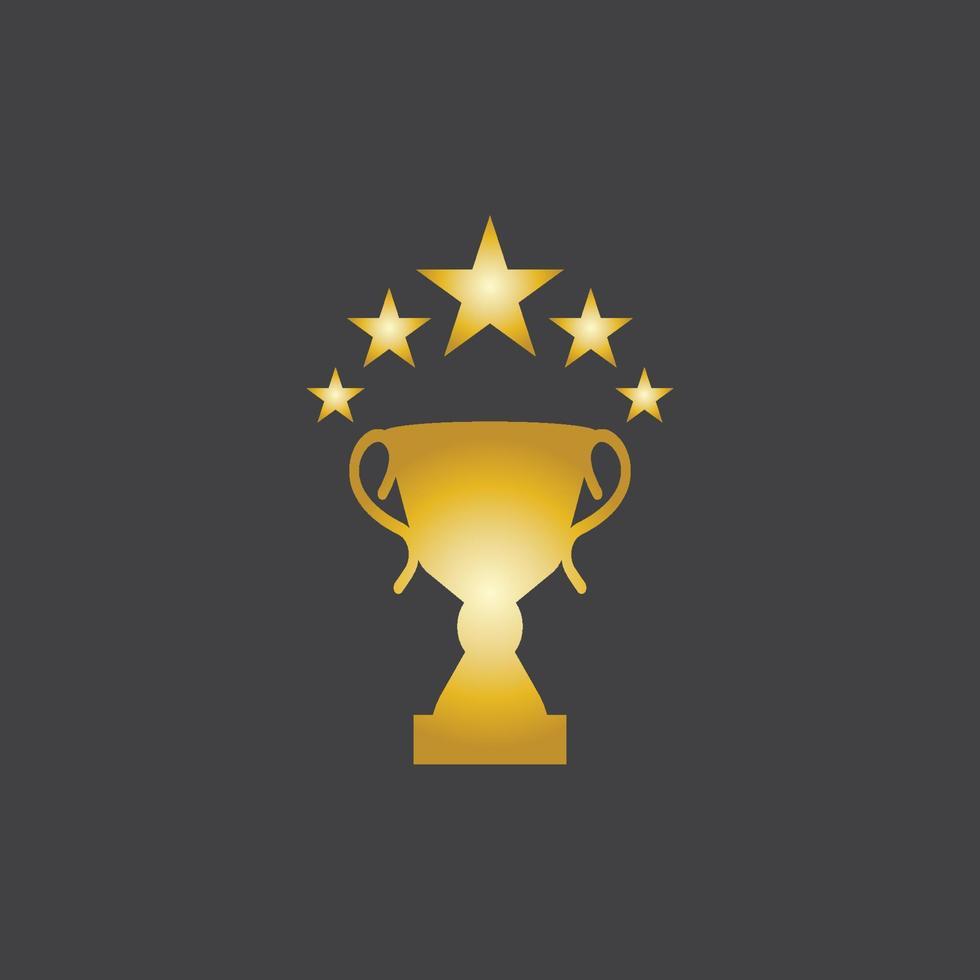 Trophy Champion Logo With Black Background vector