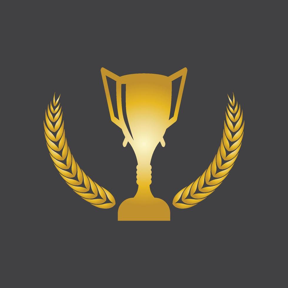 Trophy Champion Logo With Black Background vector