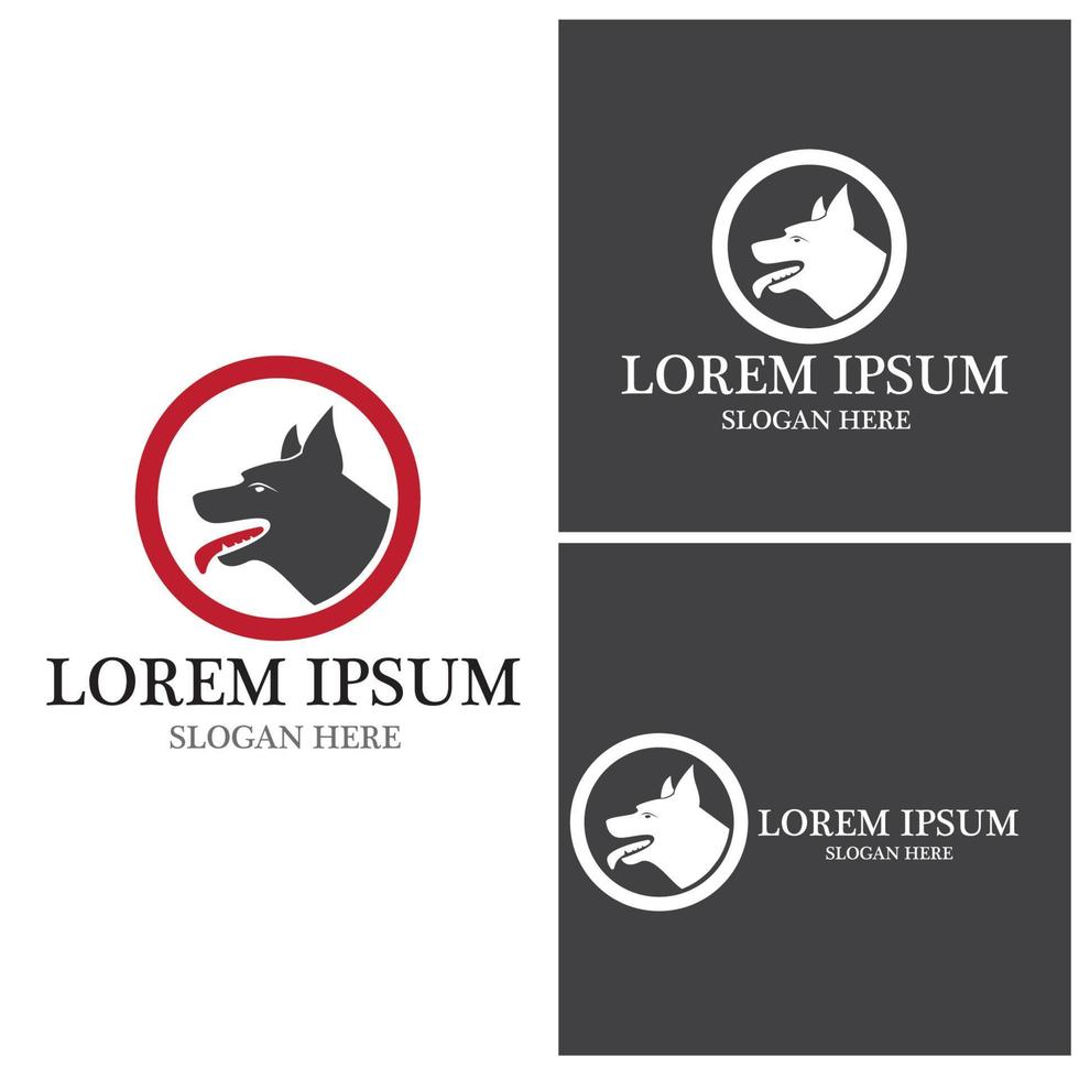 Dog silhouette logo vector template