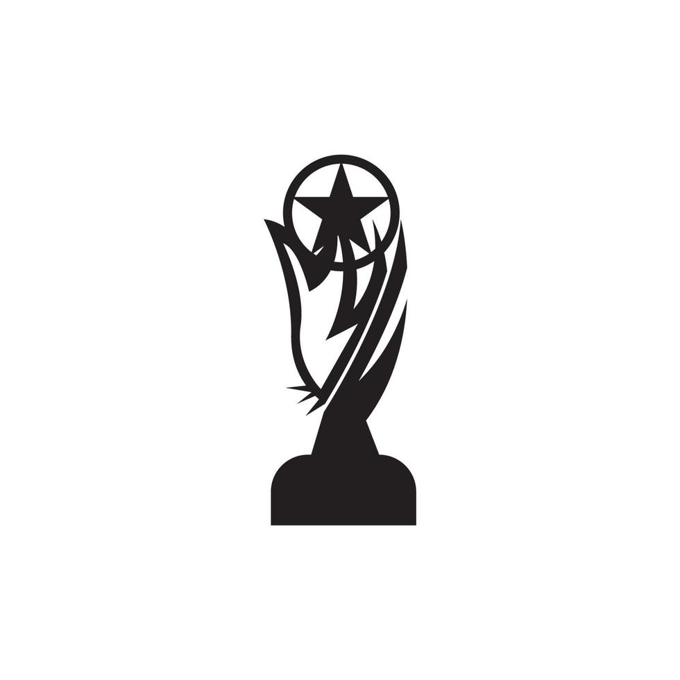 plantilla de vector de logotipo de silueta negra de trofeo