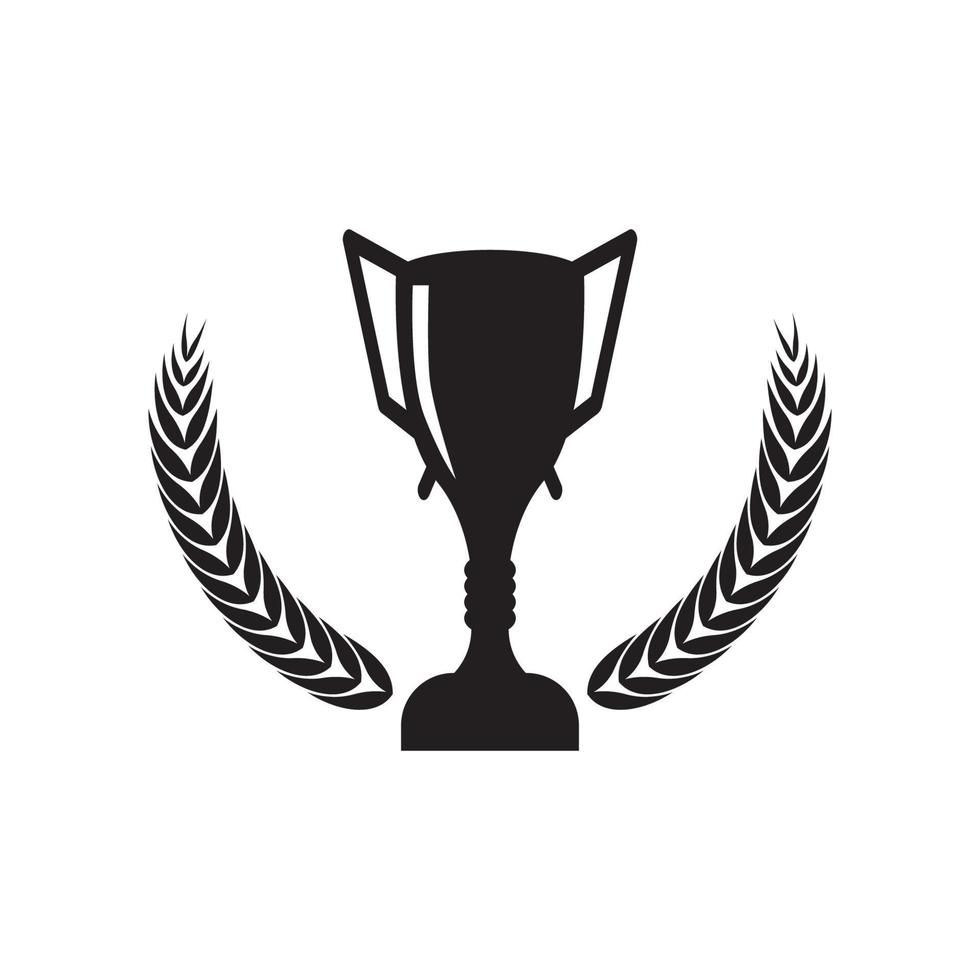 Trophy Black Silhouette Logo Vector template