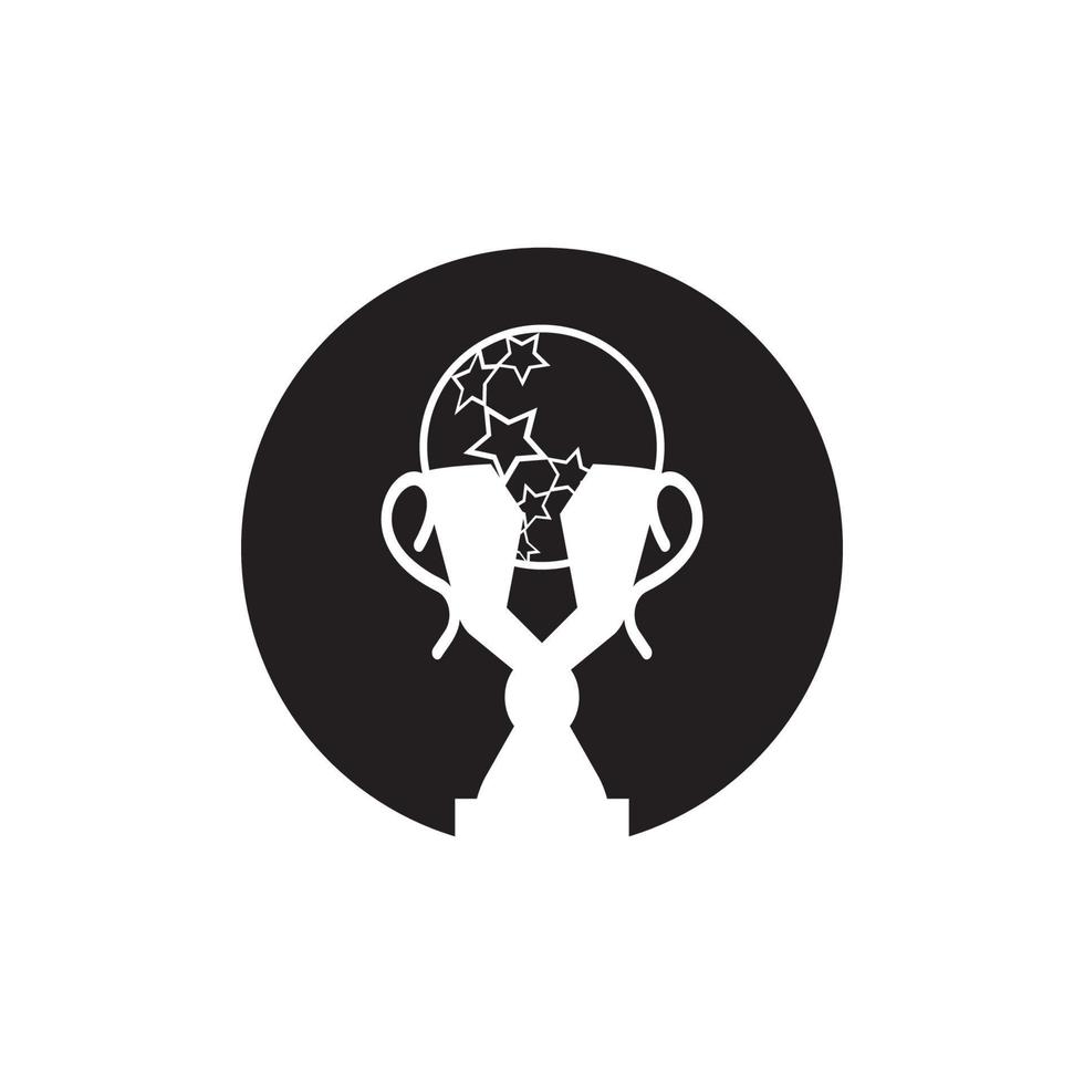 Trophy Black Silhouette Logo Vector template