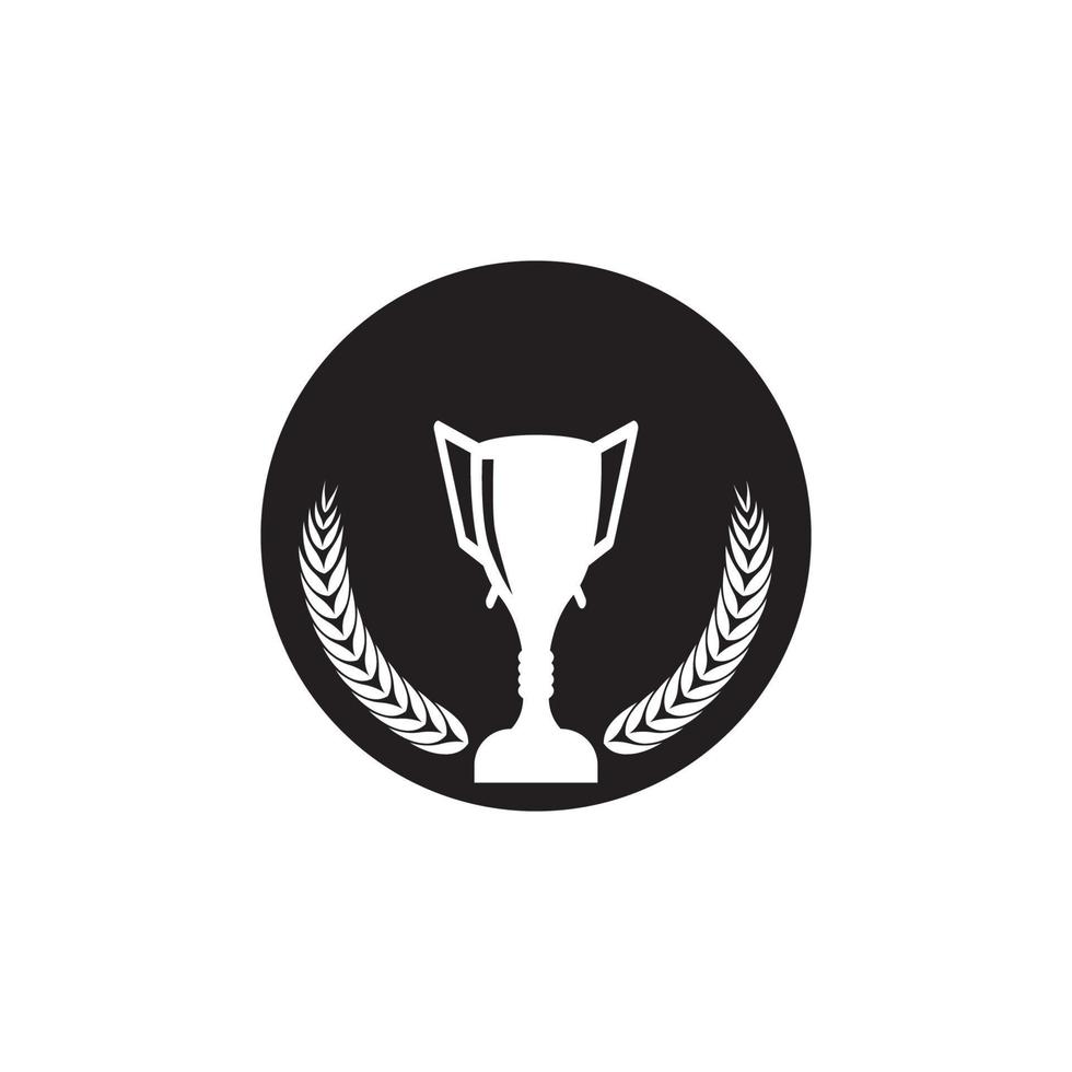 plantilla de vector de logotipo de silueta negra de trofeo