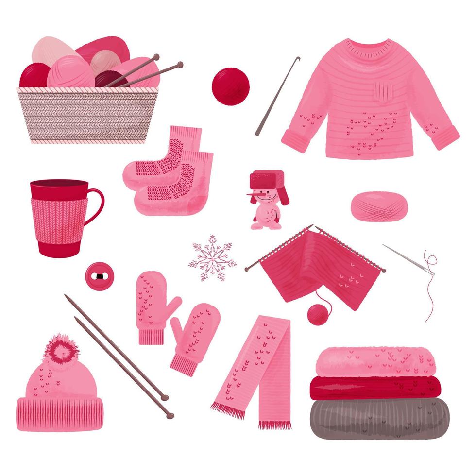 vivid Knitting big Set vector