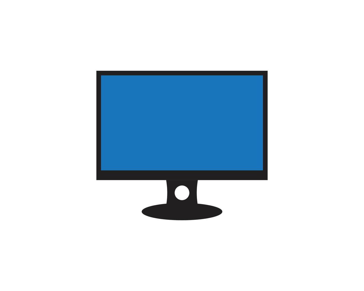 monitor lcd con pantalla azul vector
