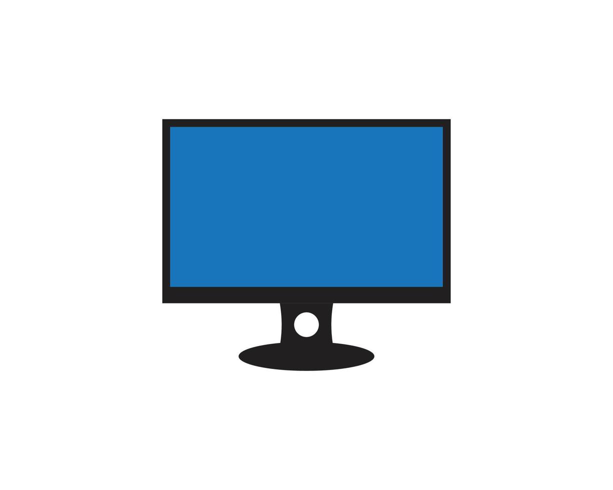 lcd monitor with blue screen vector