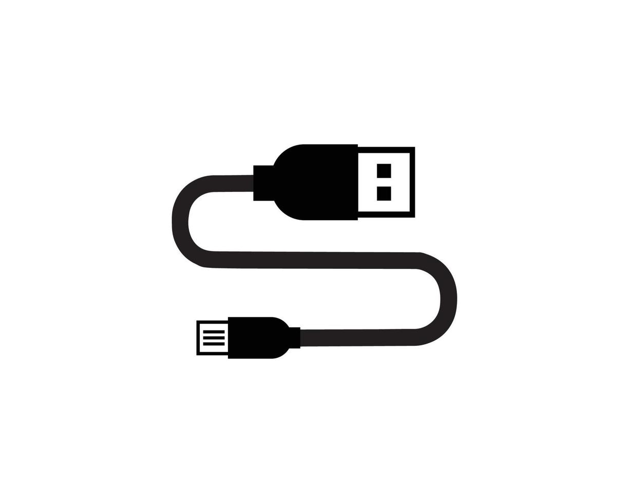 icono de vector de cable de datos usb