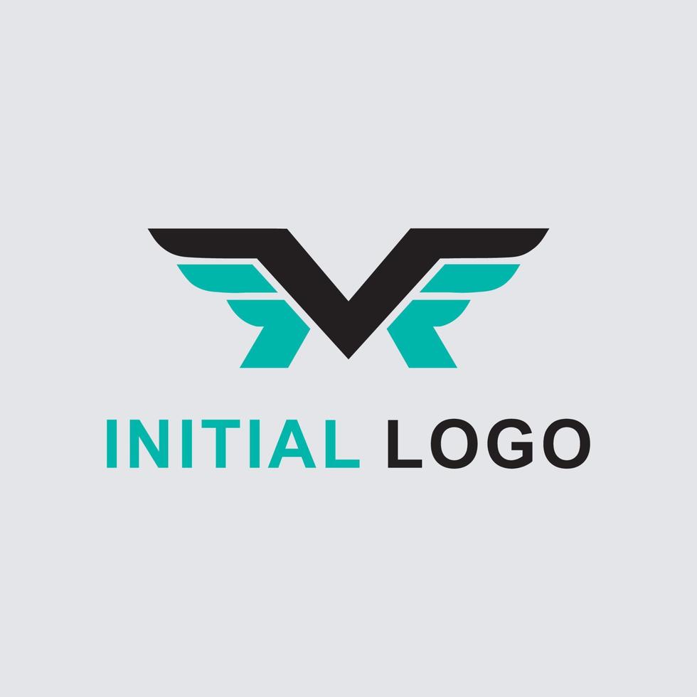 MV wings latter logo Vector