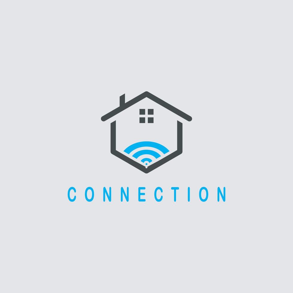 Smart Home Connection Icon Logo Vector design illustration.