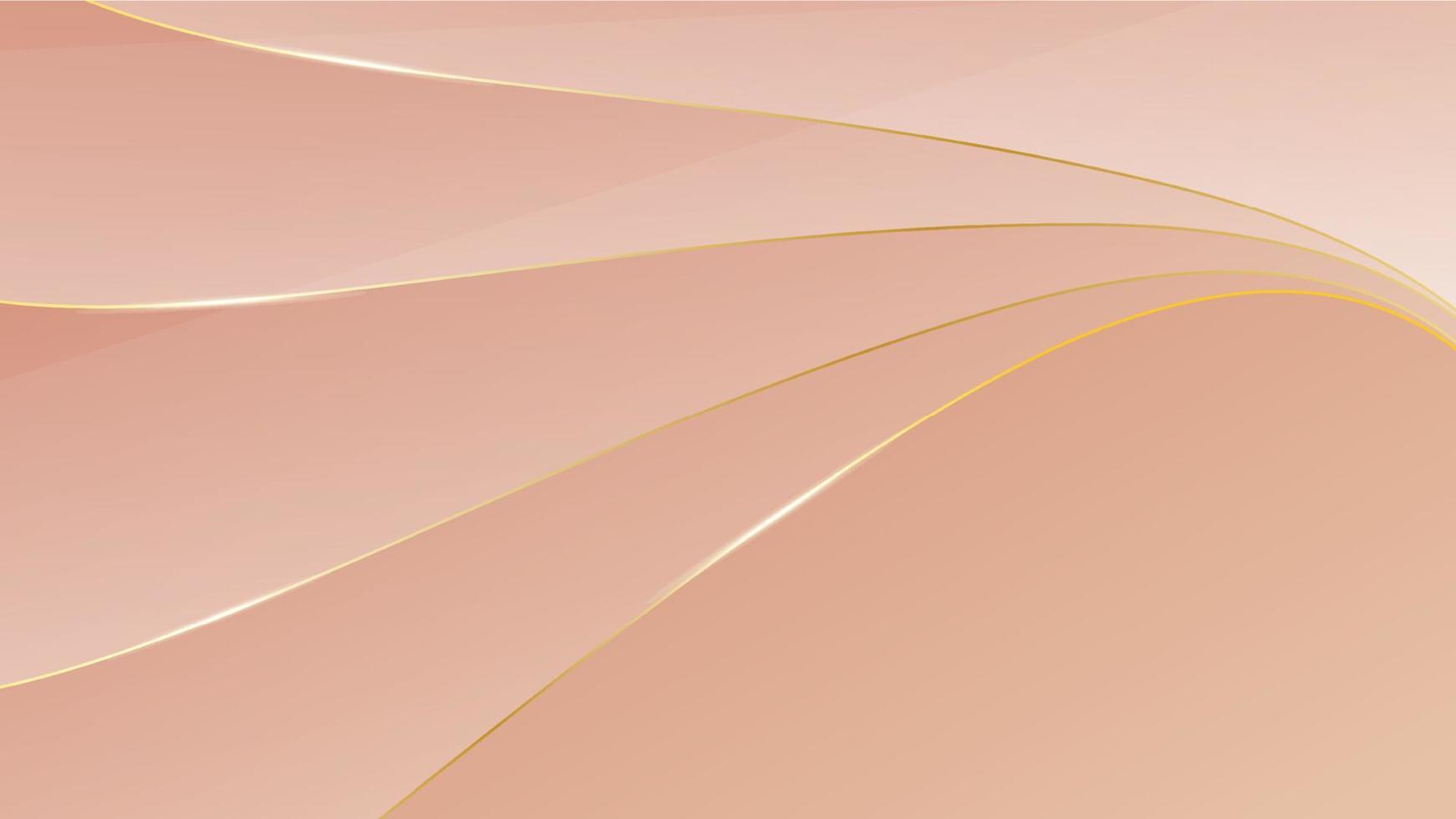 Elegant layered shape background with golden lines vector