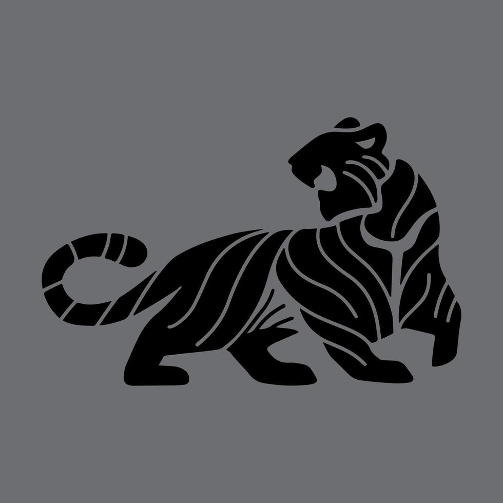 simple animal letter logo tiger vector