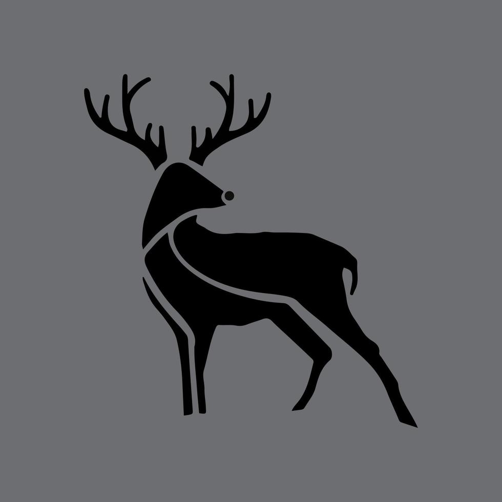 simple animal letter logo reindeer vector