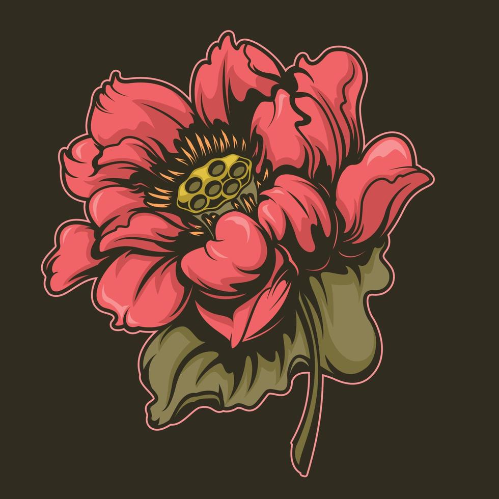 ilustración vectorial de flor de loto vector