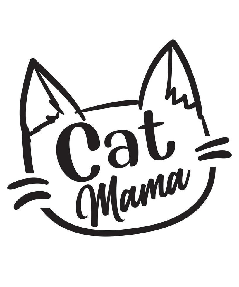 Cat Mama T-shirt Design vector