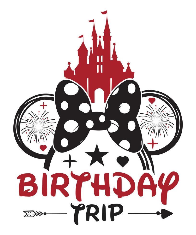 BIRTHDAY TRIP TSHIRT DESIGN vector