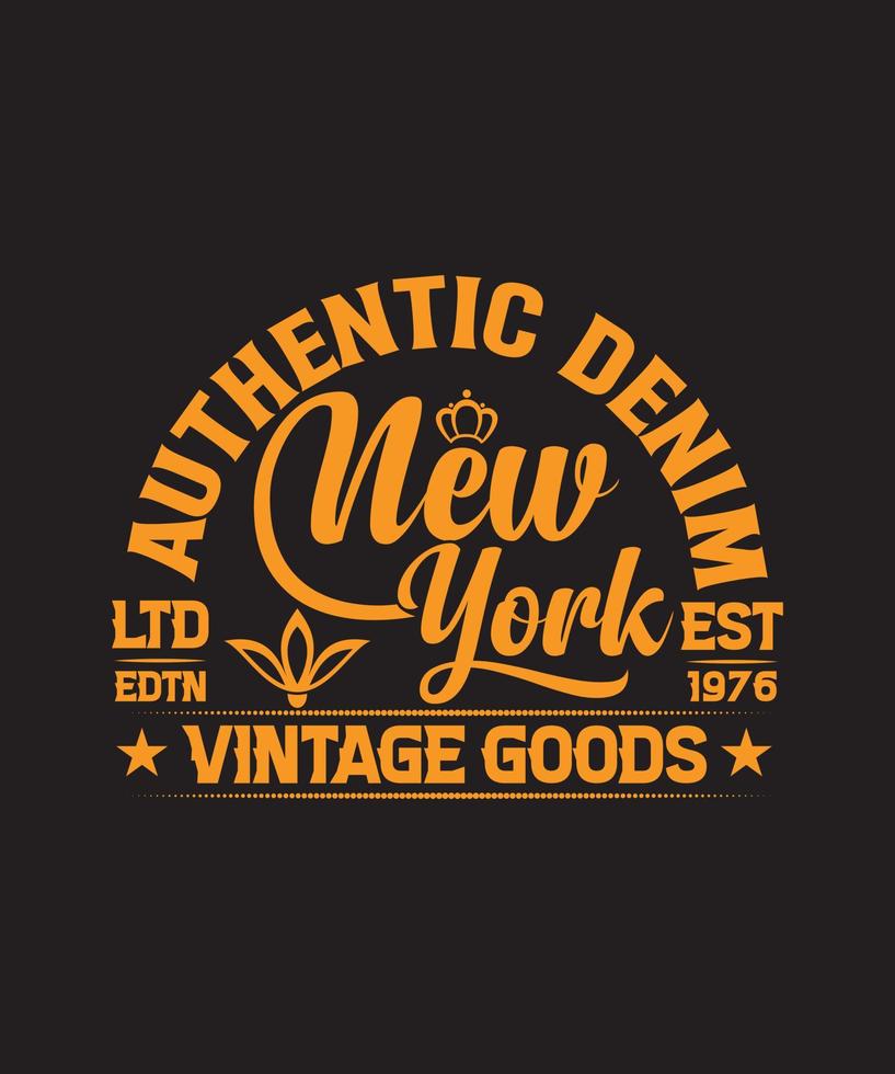 AUTHENTIC DENIM NEW YORK TSHIRT vector