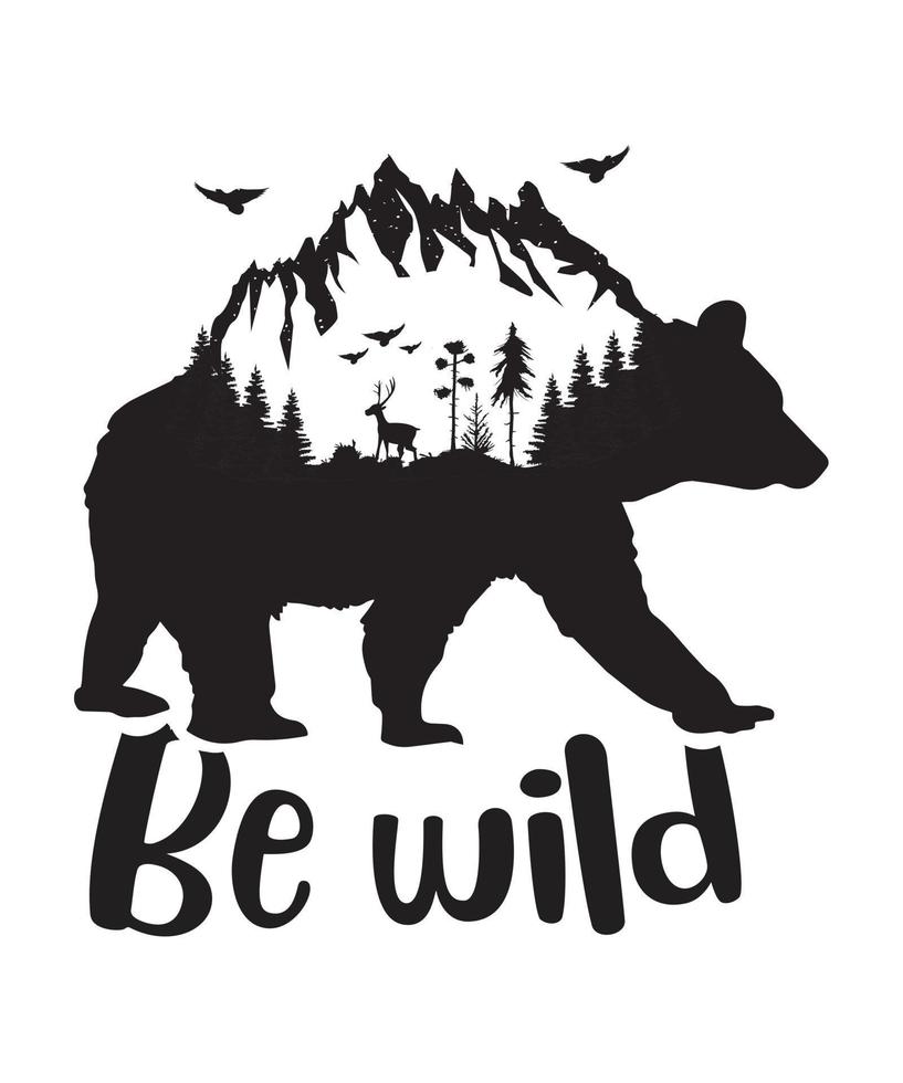 Be Wild T-shirt Design vector