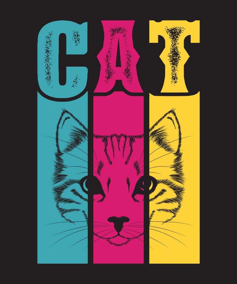 diseño de camiseta de gato vector