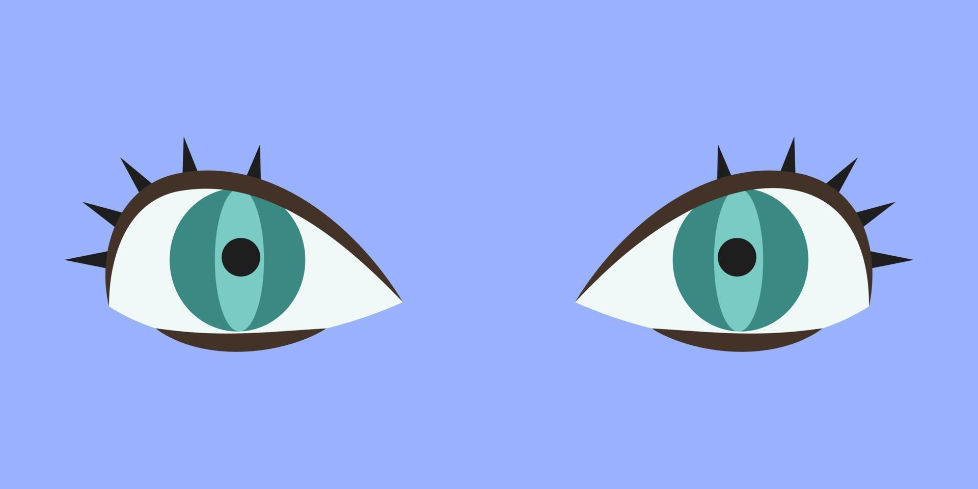 ojos turquesas en estilo plano. hermosa parte del cuerpo humano. vector