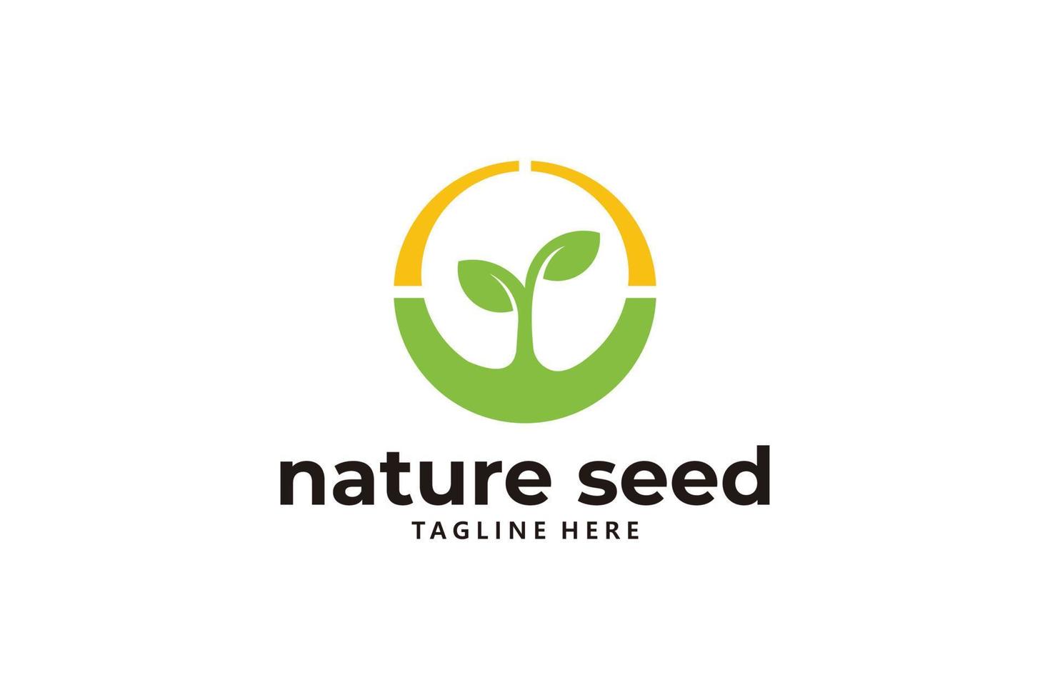 vector de icono de logotipo de semilla de naturaleza aislado