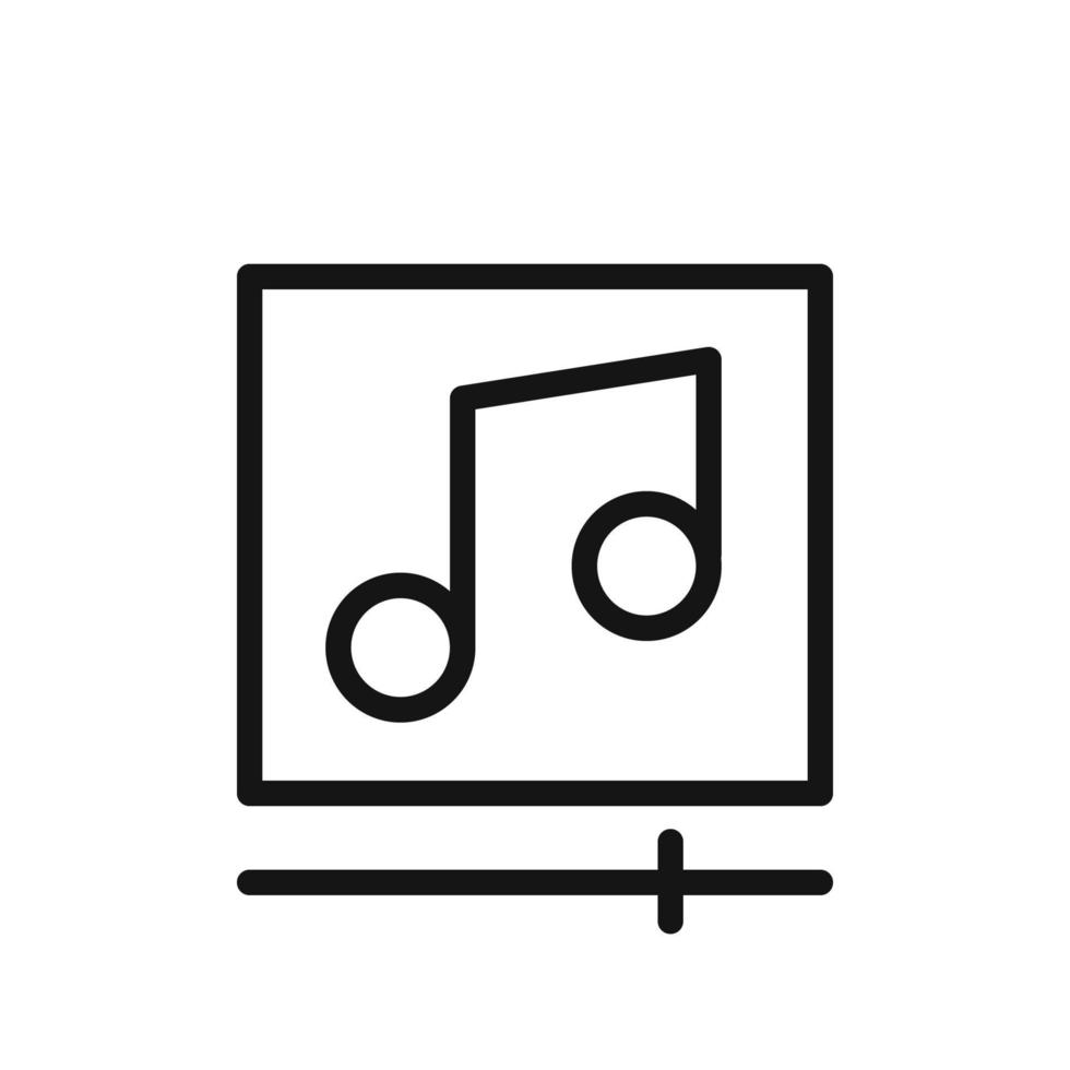 Music player line icon isolated on white background. Black flat thin icon on modern outline style. Linear symbol and editable stroke. Simple and pixel perfect stroke vector illustration.