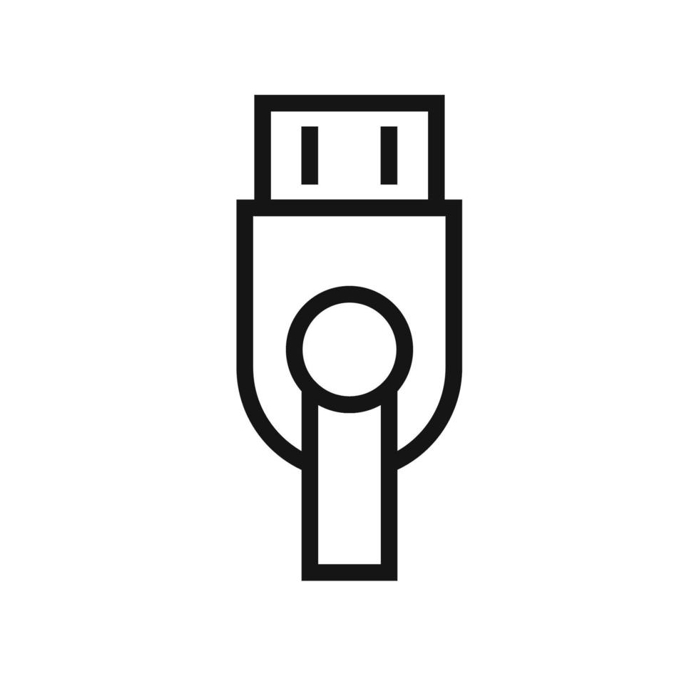 Flash drive line icon isolated on white background. Black flat thin icon on modern outline style. Linear symbol and editable stroke. Simple and pixel perfect stroke vector illustration.