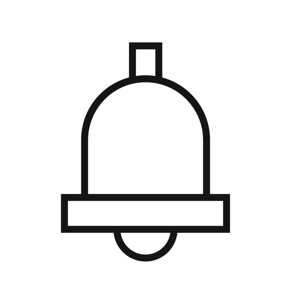 Bell line icon isolated on white background. Black flat thin icon on modern outline style. Linear symbol and editable stroke. Simple and pixel perfect stroke vector illustration.