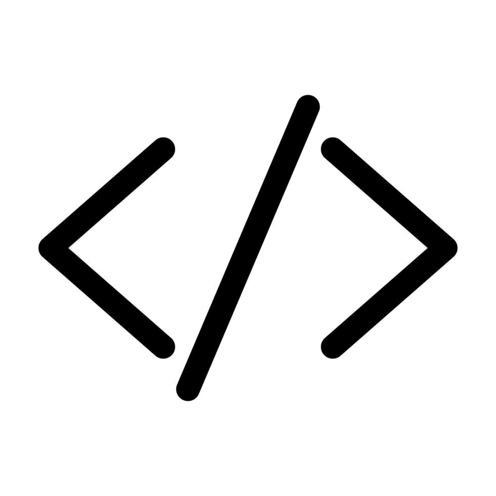 Code slash icon line isolated on white background. Black flat thin icon on modern outline style. Linear symbol and editable stroke. Simple and pixel perfect stroke vector illustration.