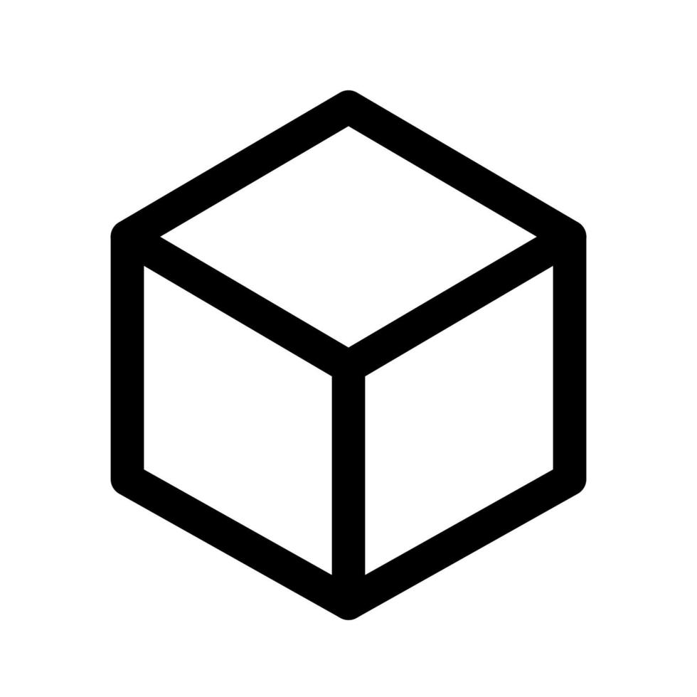 Cube icon line isolated on white background. Black flat thin icon on modern outline style. Linear symbol and editable stroke. Simple and pixel perfect stroke vector illustration.