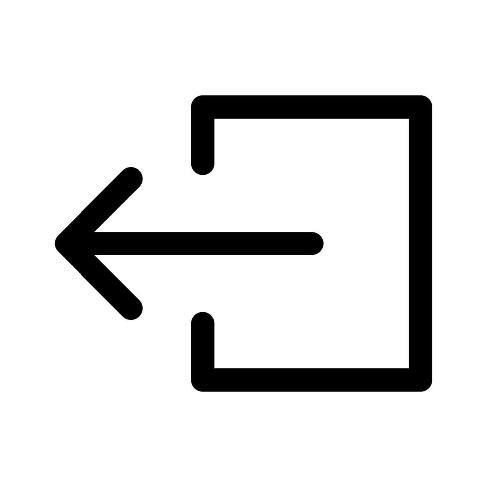 Exit icon line isolated on white background. Black flat thin icon on