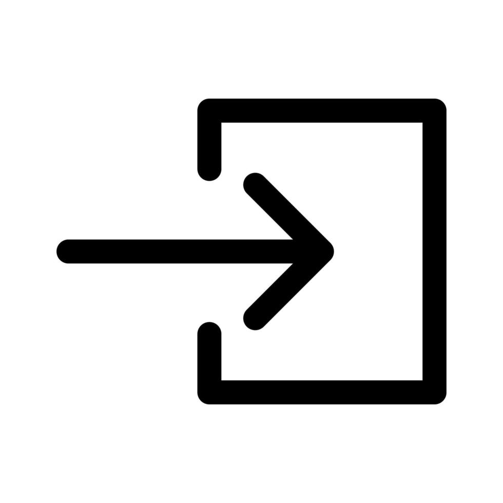 Enter icon line isolated on white background. Black flat thin icon on modern outline style. Linear symbol and editable stroke. Simple and pixel perfect stroke vector illustration.