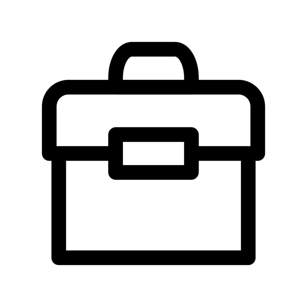 Briefcase icon line isolated on white background. Black flat thin icon on modern outline style. Linear symbol and editable stroke. Simple and pixel perfect stroke vector illustration