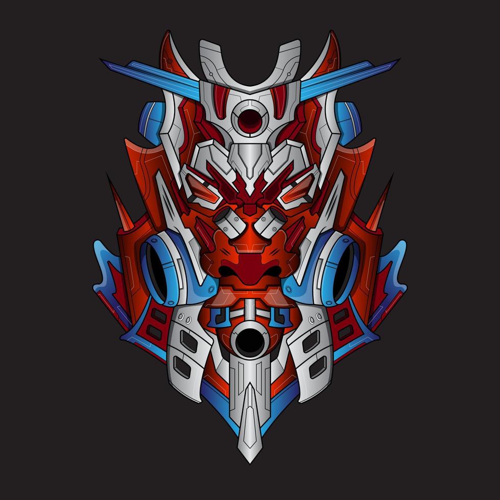 Bull head robot mascot. esport logo design Bull Illustration Tribal Cartoon Concept Vector. Suitable For Logo, Wallpaper, Banner, Background, Card, Book Illustration, T-Shirt Design, Sticker, Cover vector