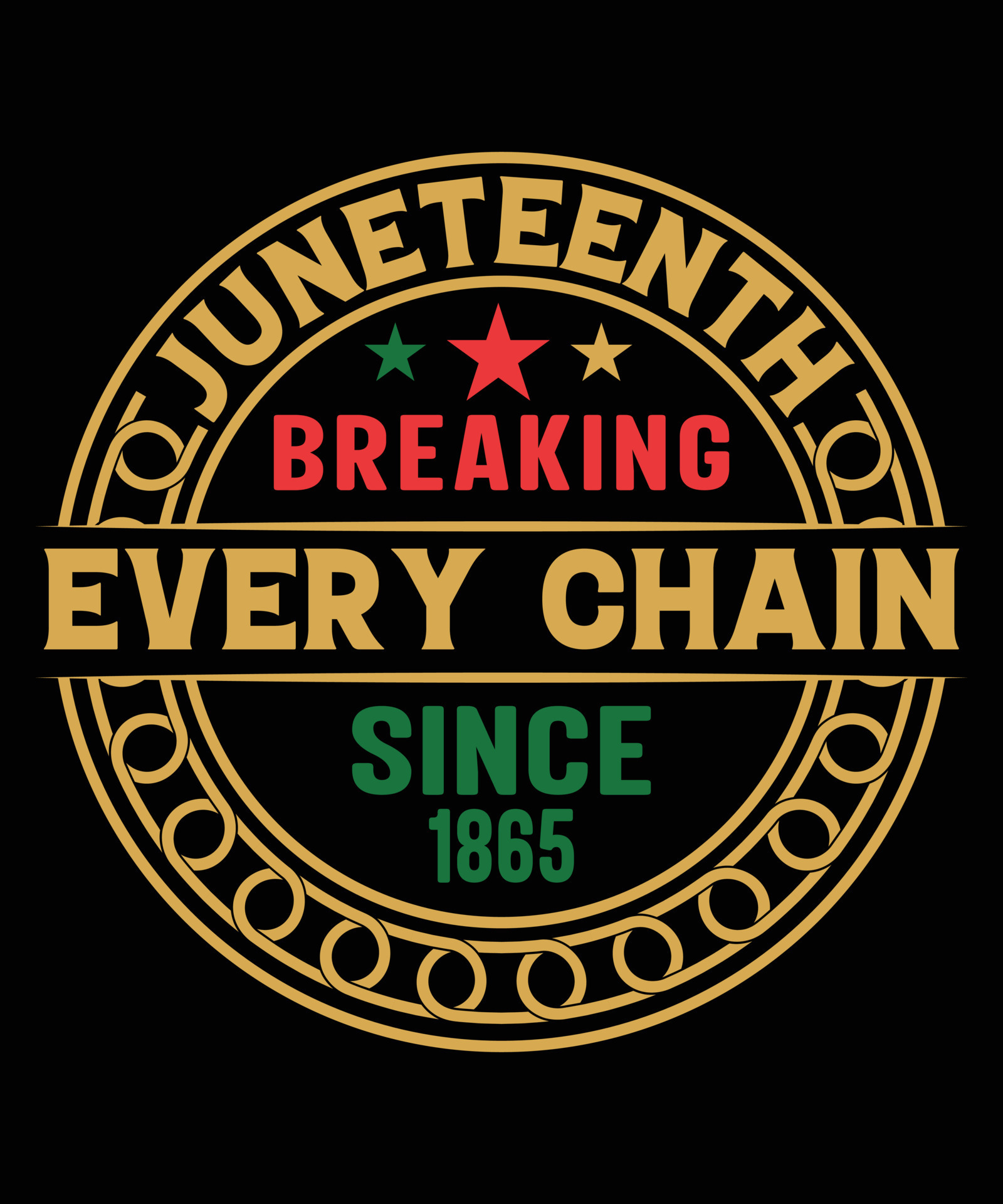 JUNETEENTH BREAKING EVERY CHAIN SINCE 1865 16895185 Vector Art at Vecteezy