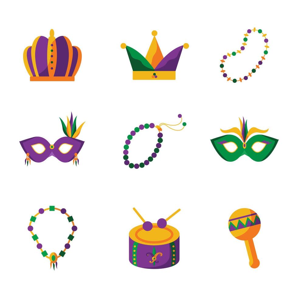 Mardi Gras Carnival Icon Element vector