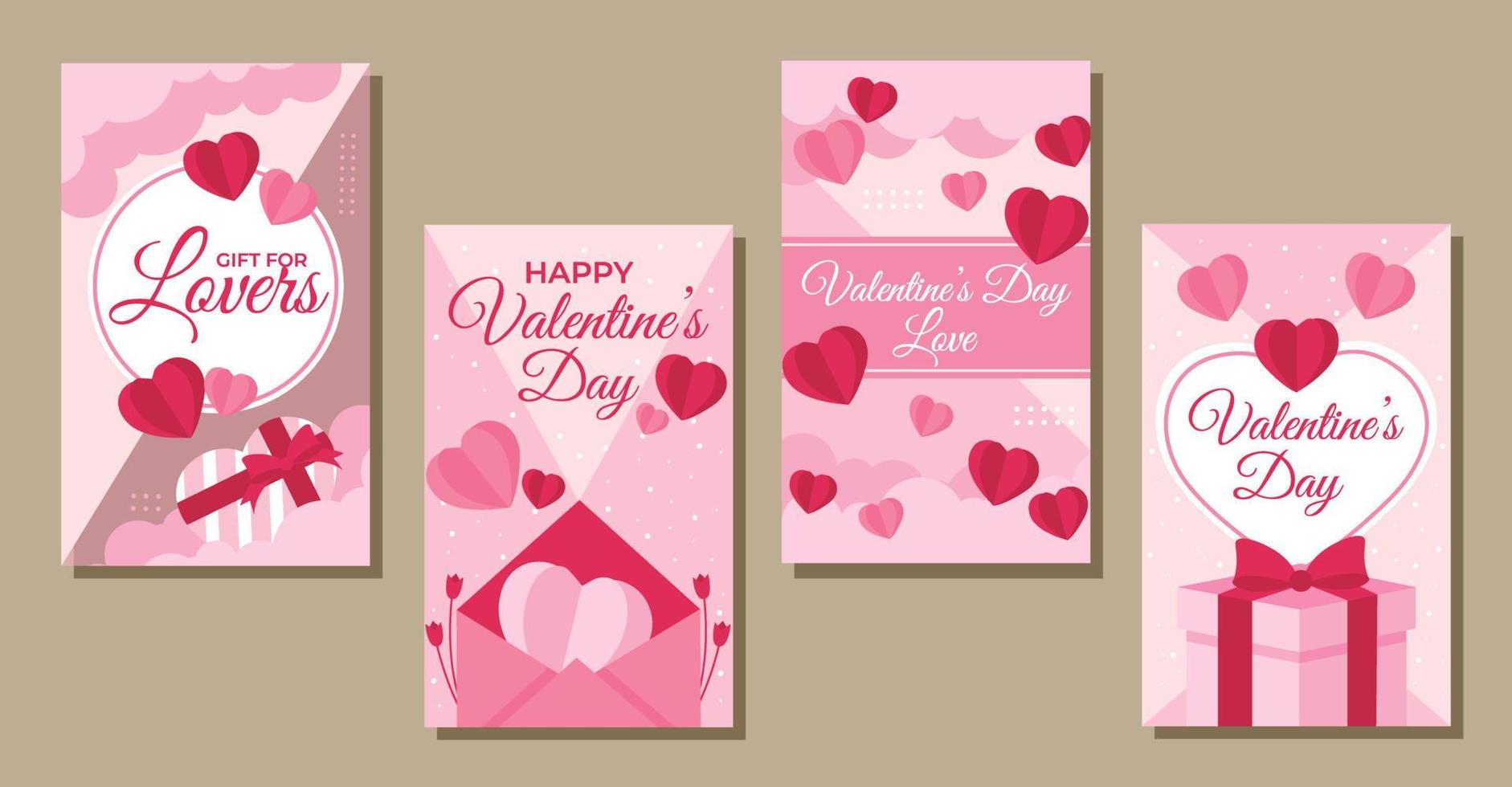 Happy Valentine's Day Cards Collection vector