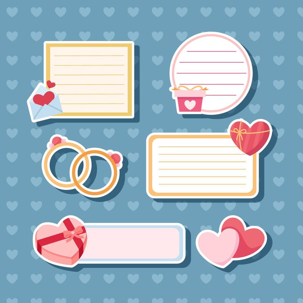 Valentine's Day Journal Sticker vector