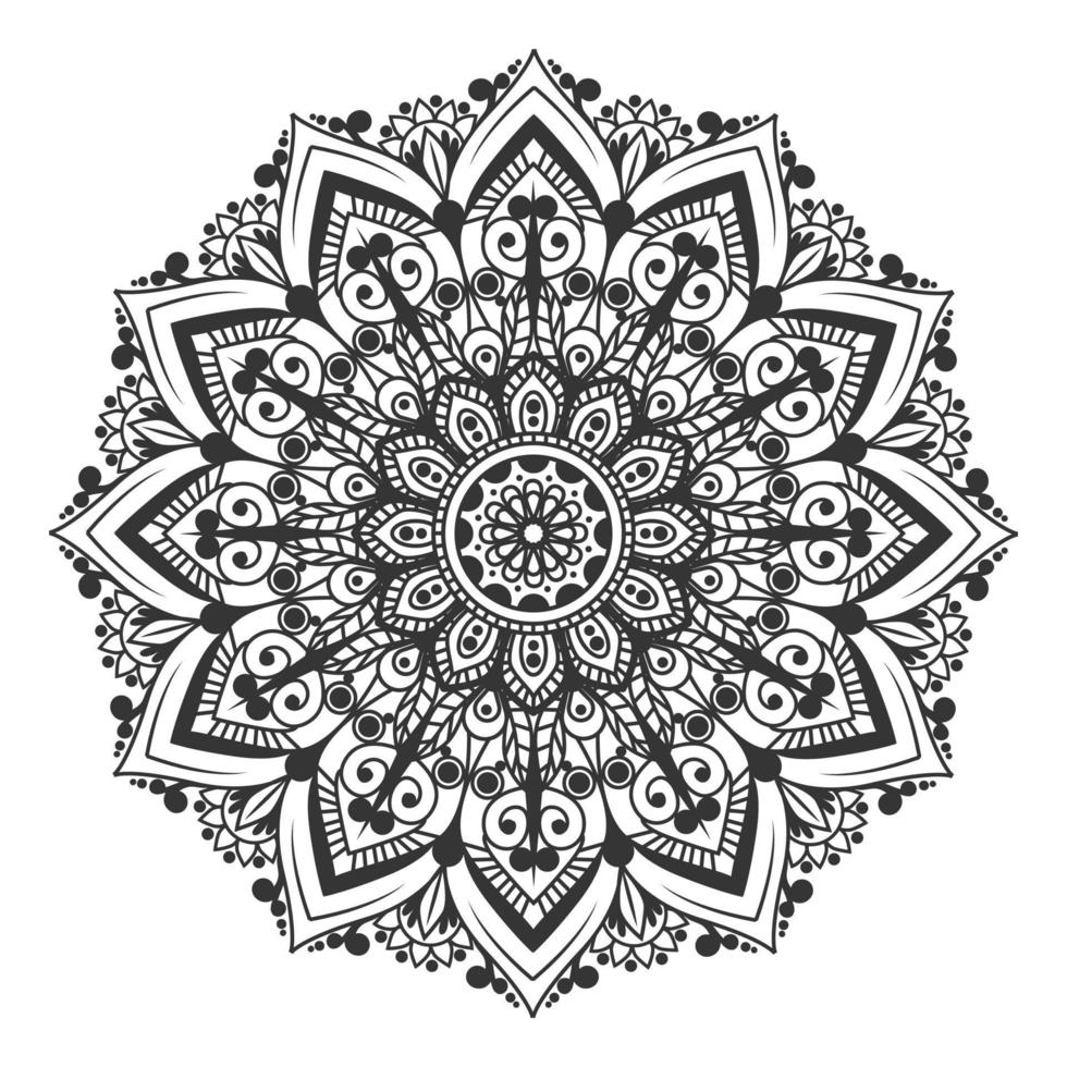 Black and White floral mandala background vector