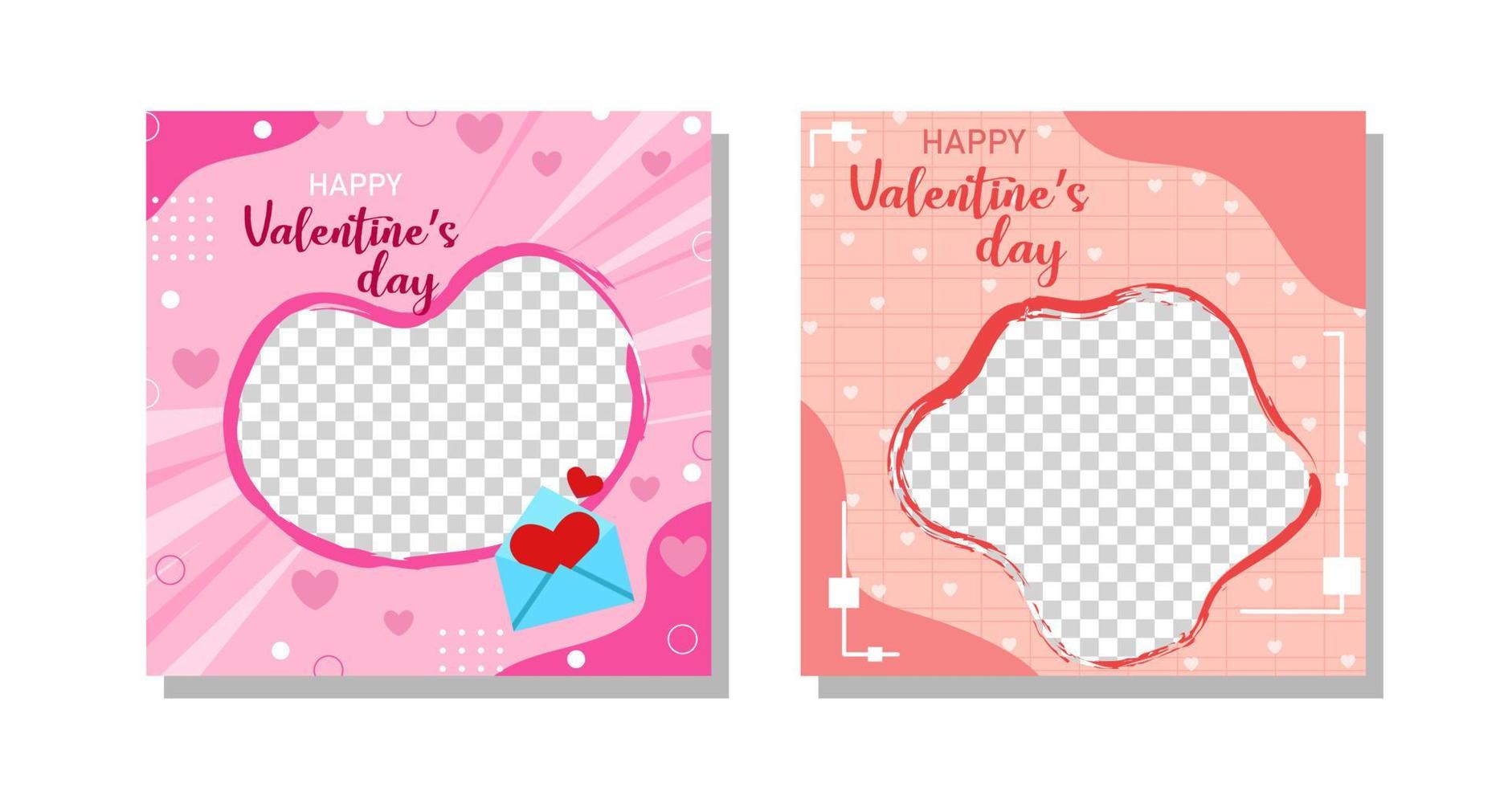 Valentine's Day Social Media Template vector