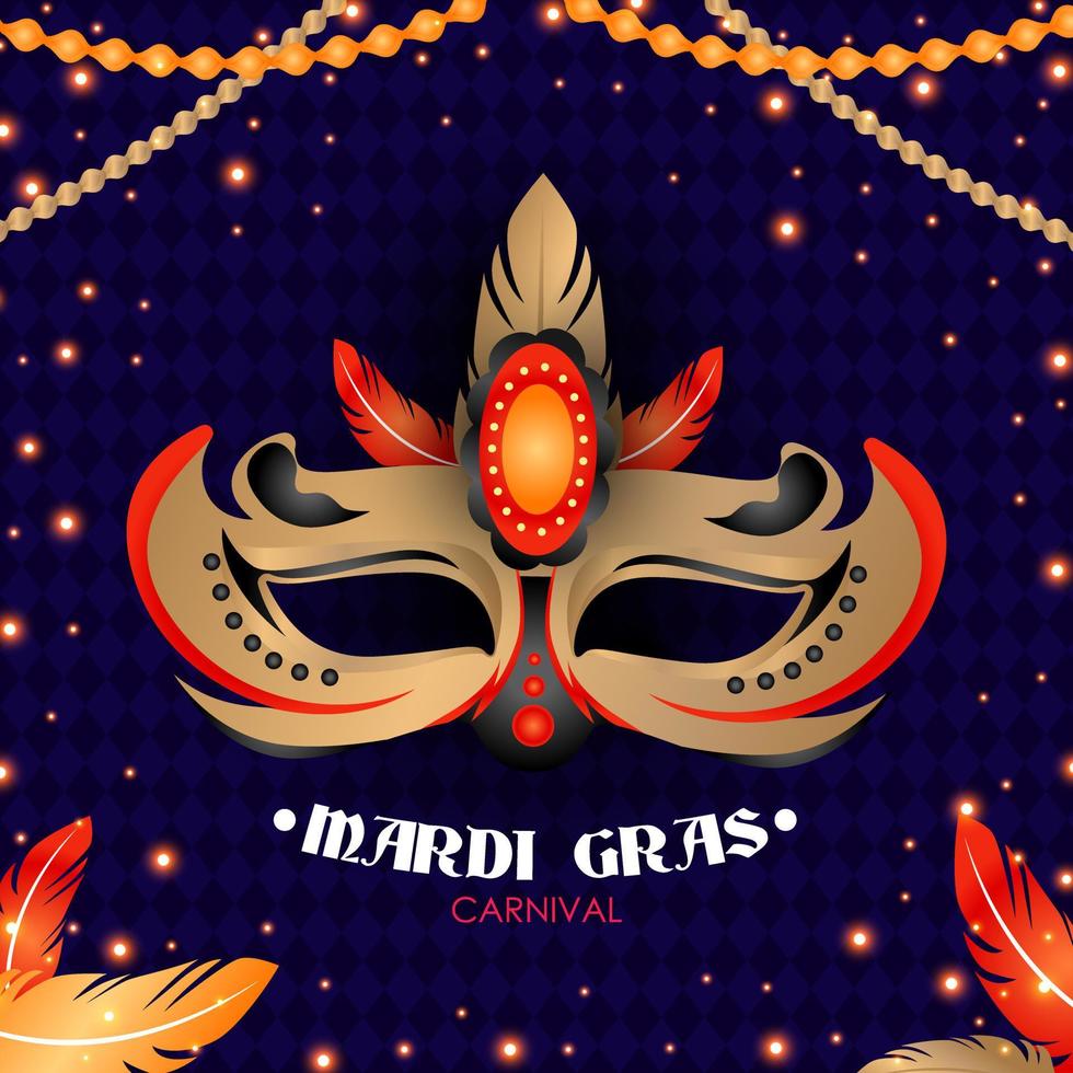 Mardi Gras Mask Illustration vector