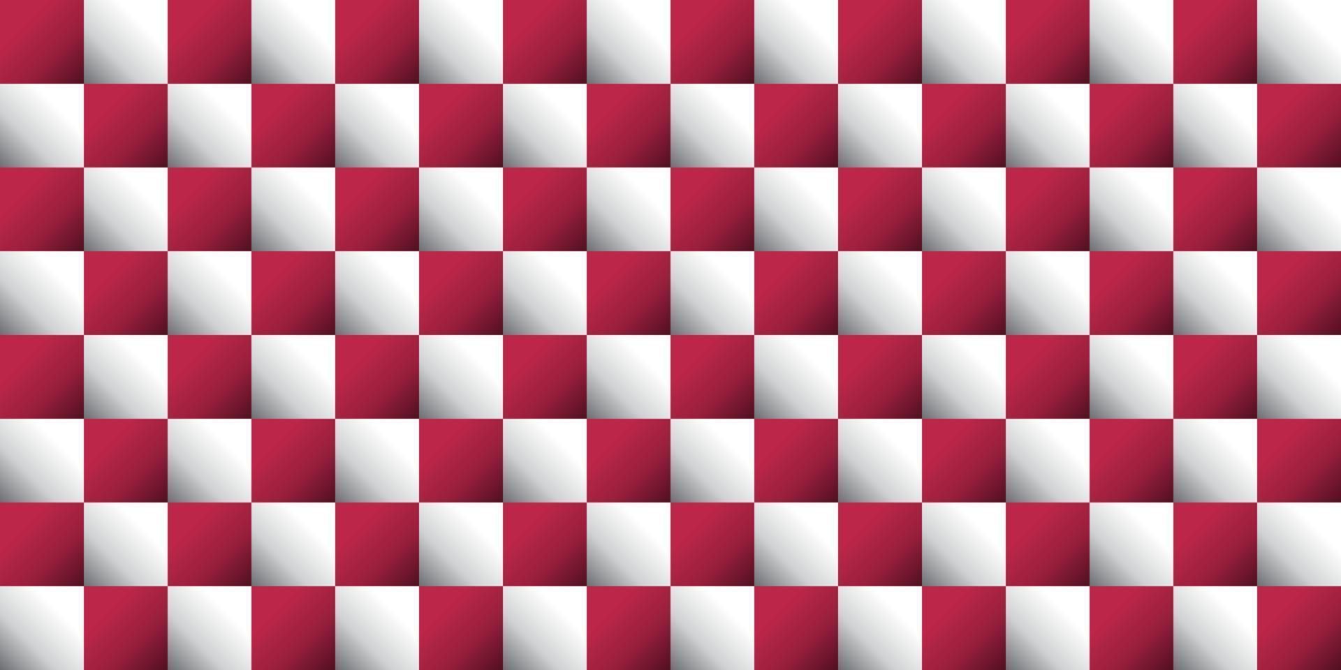 Seamless checkerboard pattern background. Trend color of the year 2023 Viva Magenta. Design texture elements for fabric, tile, banner, card, cover, poster, backdrop, wall. Vector illustration.