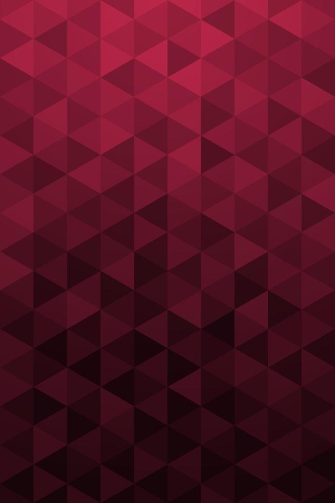 patrón de fondo de triángulo de mosaico degradado. color tendencia del año 2023 viva magenta y negro. elementos de textura de diseño para pancartas, portadas, carteles, telones de fondo, paredes. ilustración vectorial vector