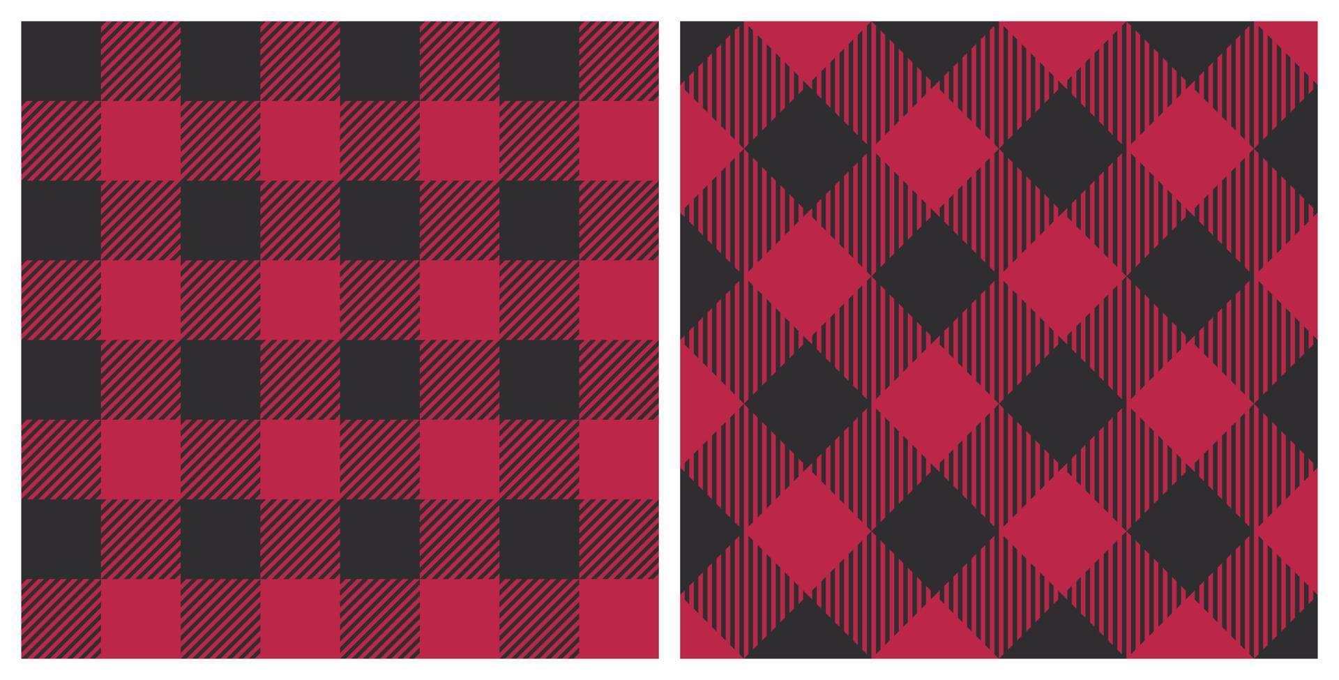 Seamless gingham pattern background. Trend color of the year 2023 Viva Magenta. Design texture elements for fabric, tile, banner, template, card, cover, poster, backdrop, wall. Vector illustration.