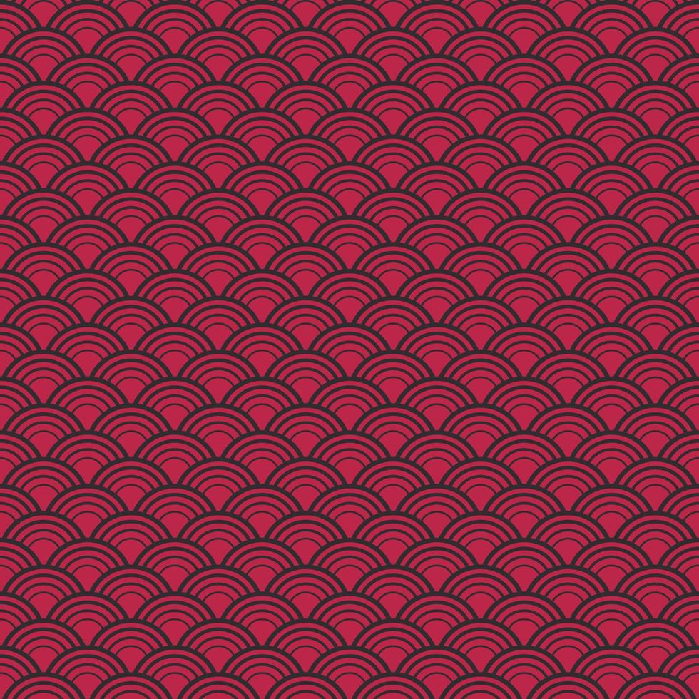 patrón de escamas de pescado rojo y negro. fondo transparente color tendencia del año 2023 viva magenta. elementos de textura de diseño para pancartas, portadas, carteles, telones de fondo, paredes. ilustración vectorial vector