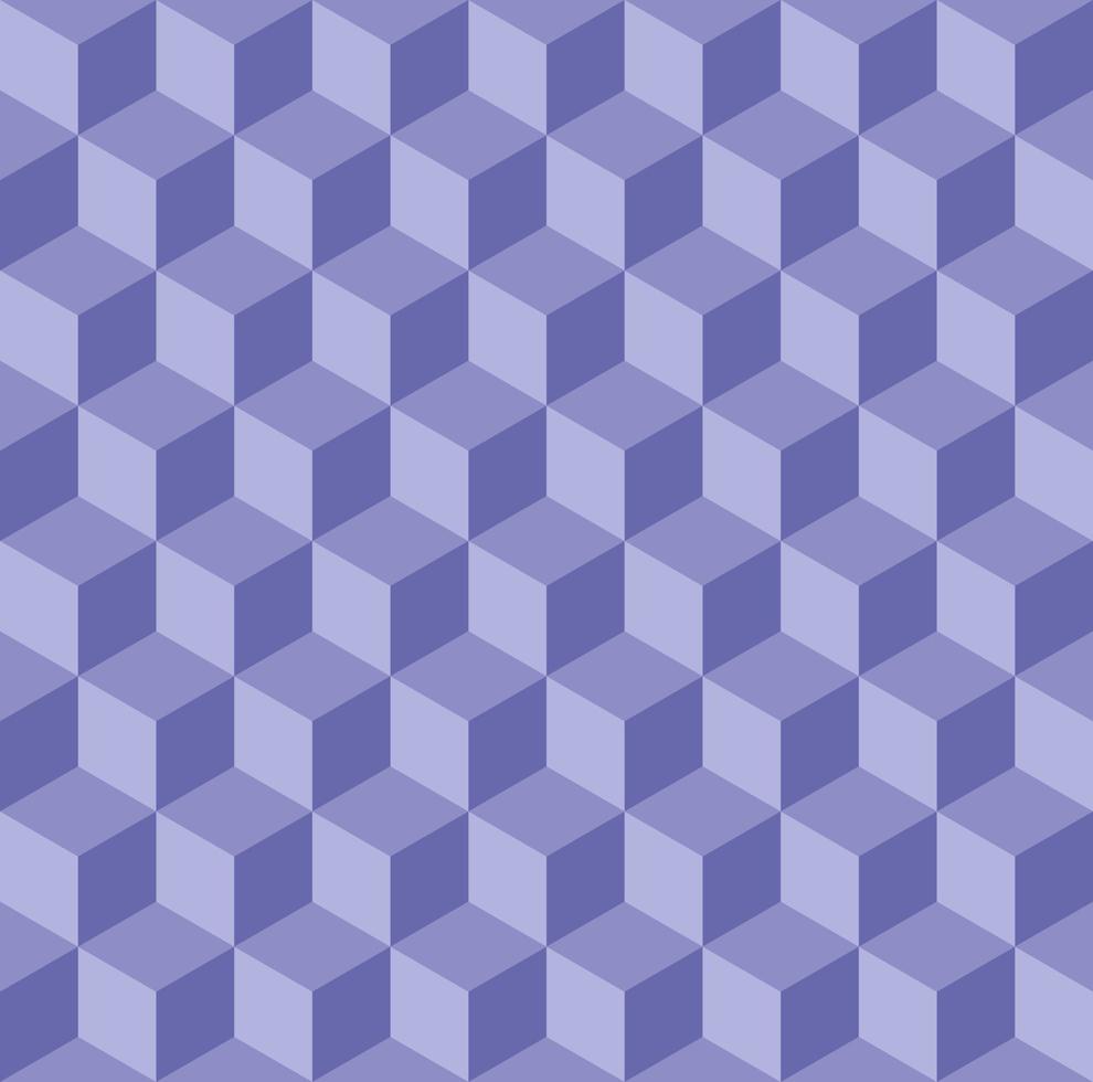 fondo de patrón de forma de cubo 3d transparente. color violeta muy peri. elementos de textura de diseño para pancarta, plantilla, tarjeta, portada, afiche, telón de fondo, azulejo, pared. ilustración vectorial vector